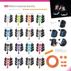 Reflexní elastické tkaničky - svítivě oranžové Reflexní elastické tkaničky - svítivě oranžové